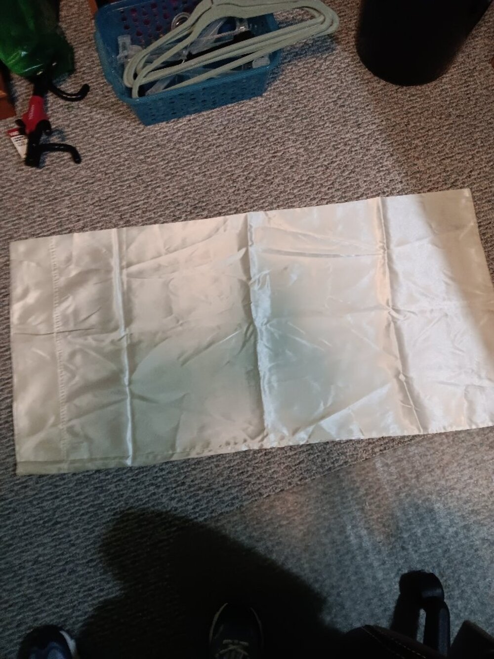 cream color silk like pillow cover 20:X40"